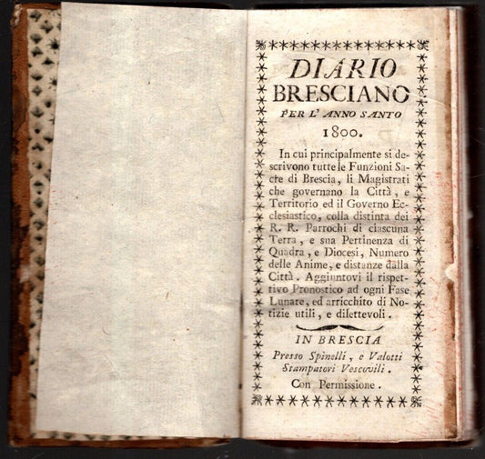 DIARIO BRESCIANO PER L'ANNO 1800