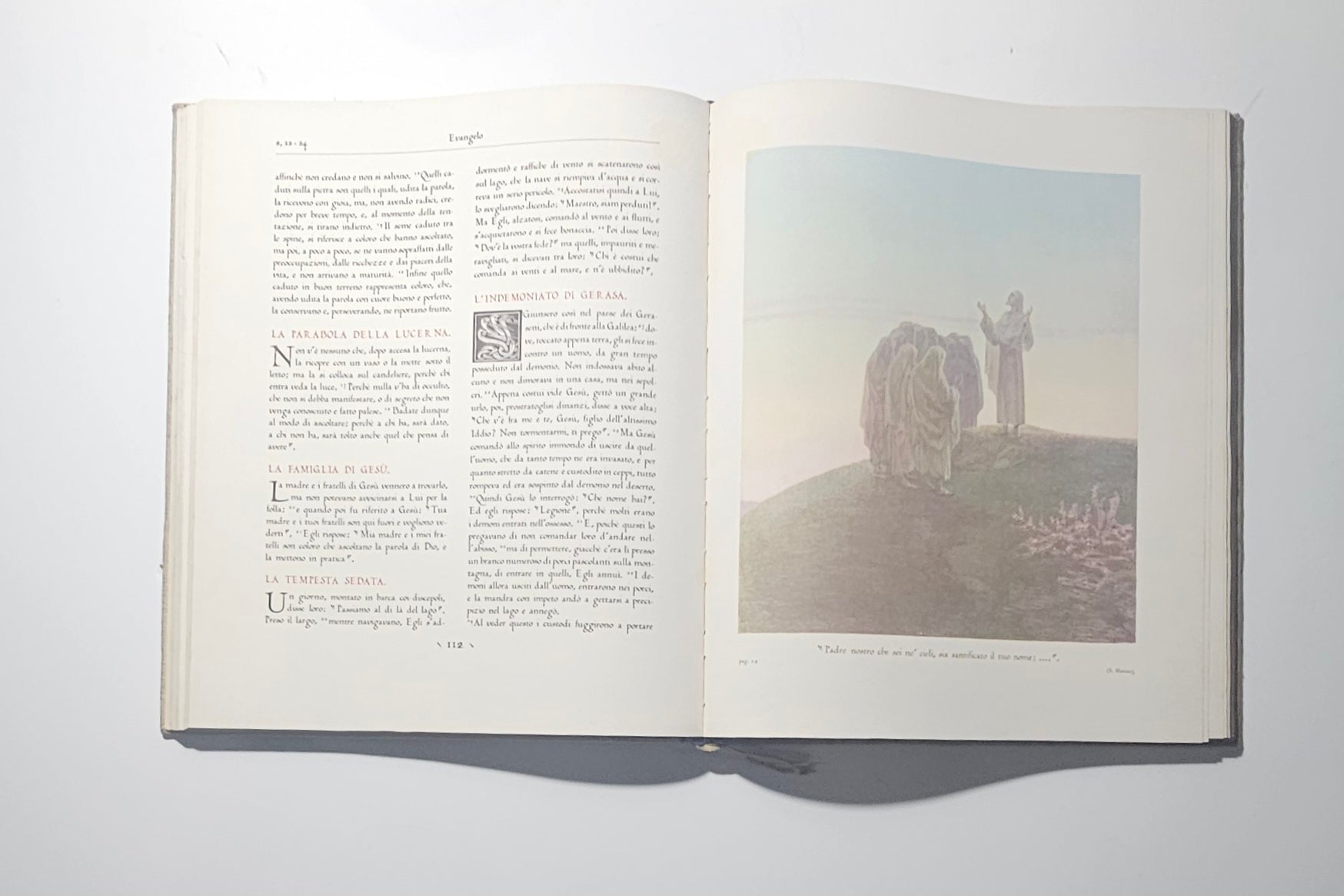 Pagina illustrata con scena evangelica nel libro I Santi Evangeli io libro carmine
