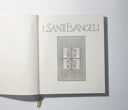 Frontespizio illustrato del volume I Santi Evangeli io libro carmine