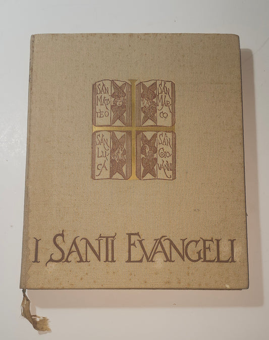 Copertina in tela del volume I Santi Evangeli io libro carmine