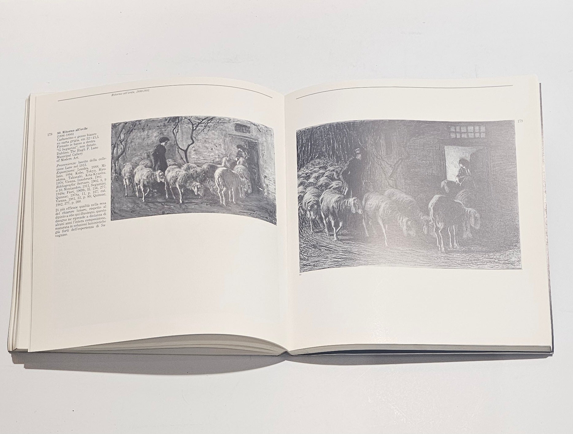 Riproduzioni opere Segantini libro arte bianco nero 