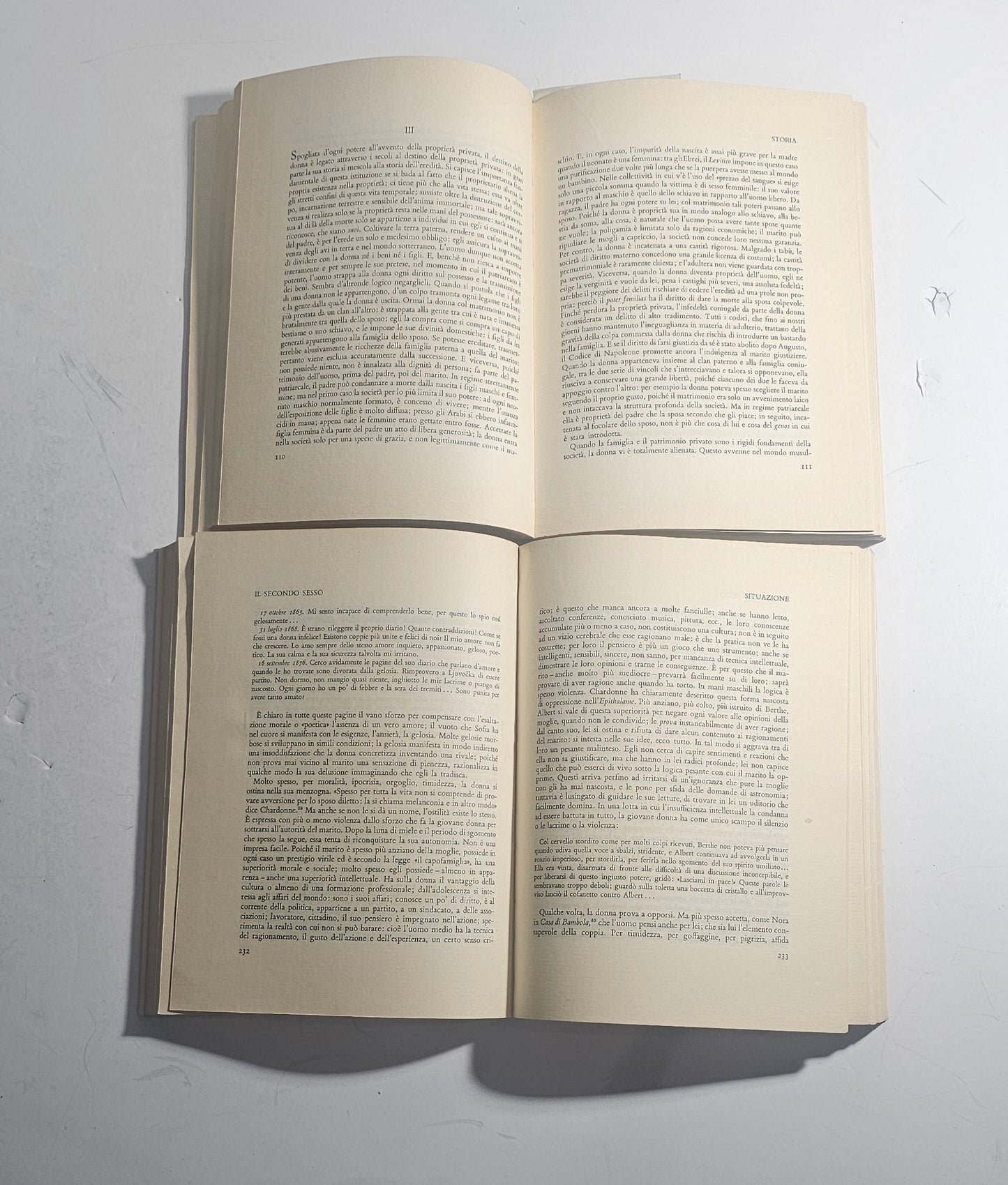 Pagine interne testo dell'edizione italiana de Il Secondo Sesso di Simone de Beauvoir Iolibrocarmine