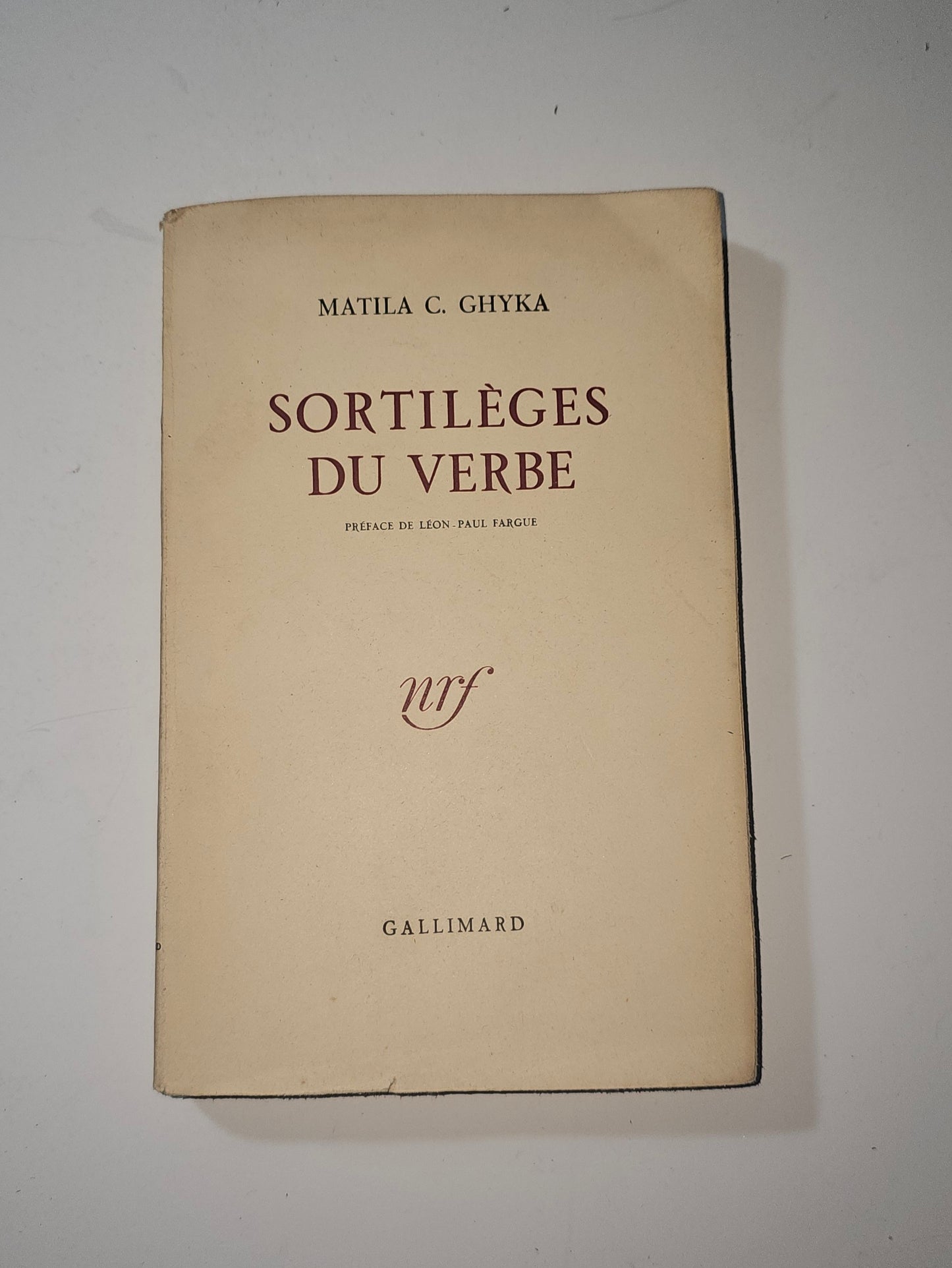 Copertina del libro Sortilèges du Verbe di Matila C Ghyka io libro carmine