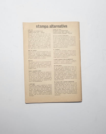Retro opuscolo Stampa Alternativa controcultura italiana