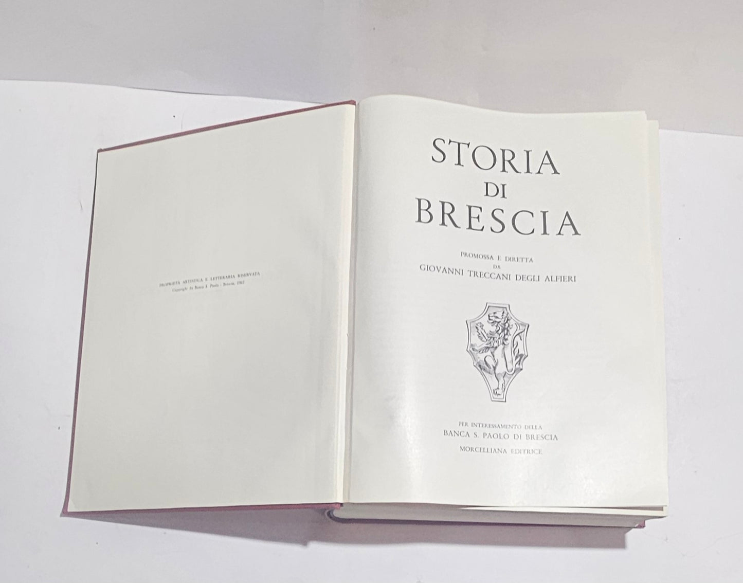 Storia di Brescia opera completa in 5 volumi rilegatura editoriale rossa titolo 