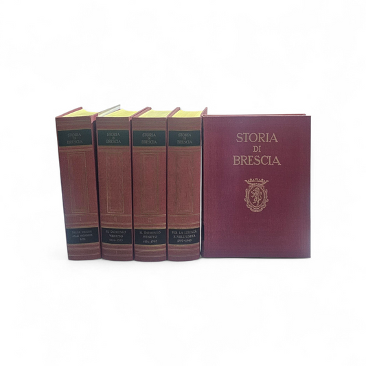 Storia di Brescia opera completa in 5 volumi rilegatura editoriale rossa