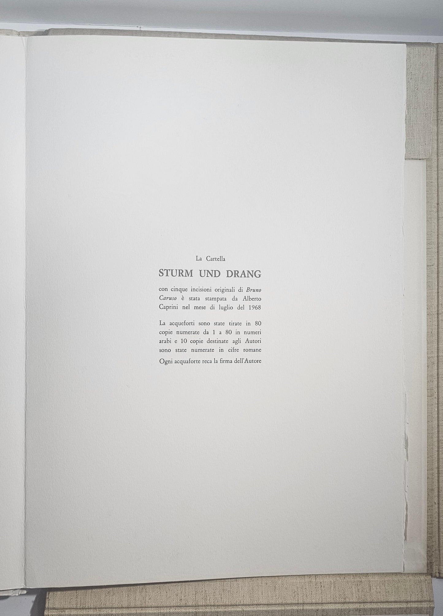 iolibrocarmine colophon tiratura limitata acqueforti Bruno Caruso

