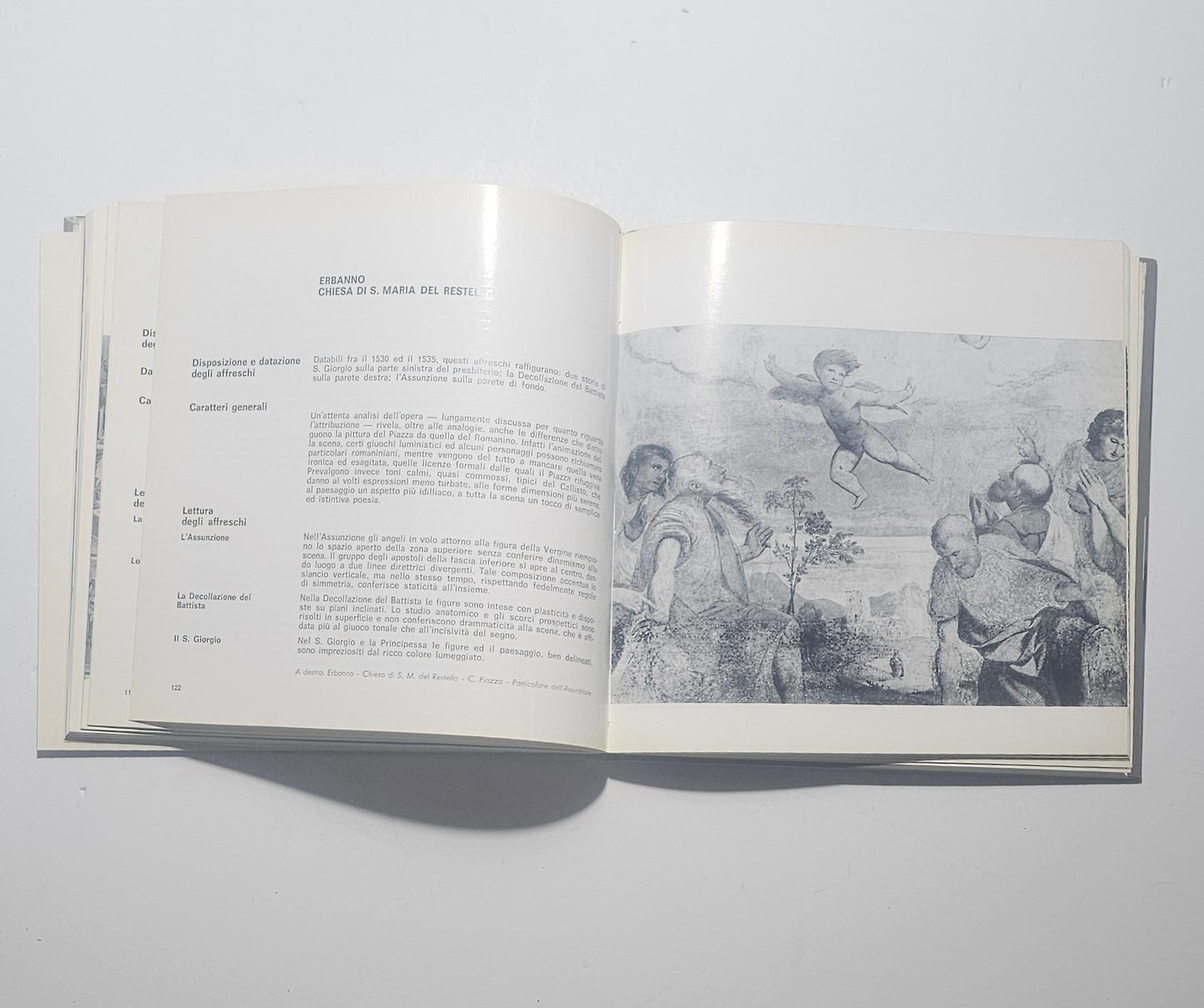 Pagina interna con affreschi della chiesa di Santa Maria del Restello a Erbanno io libro carmine