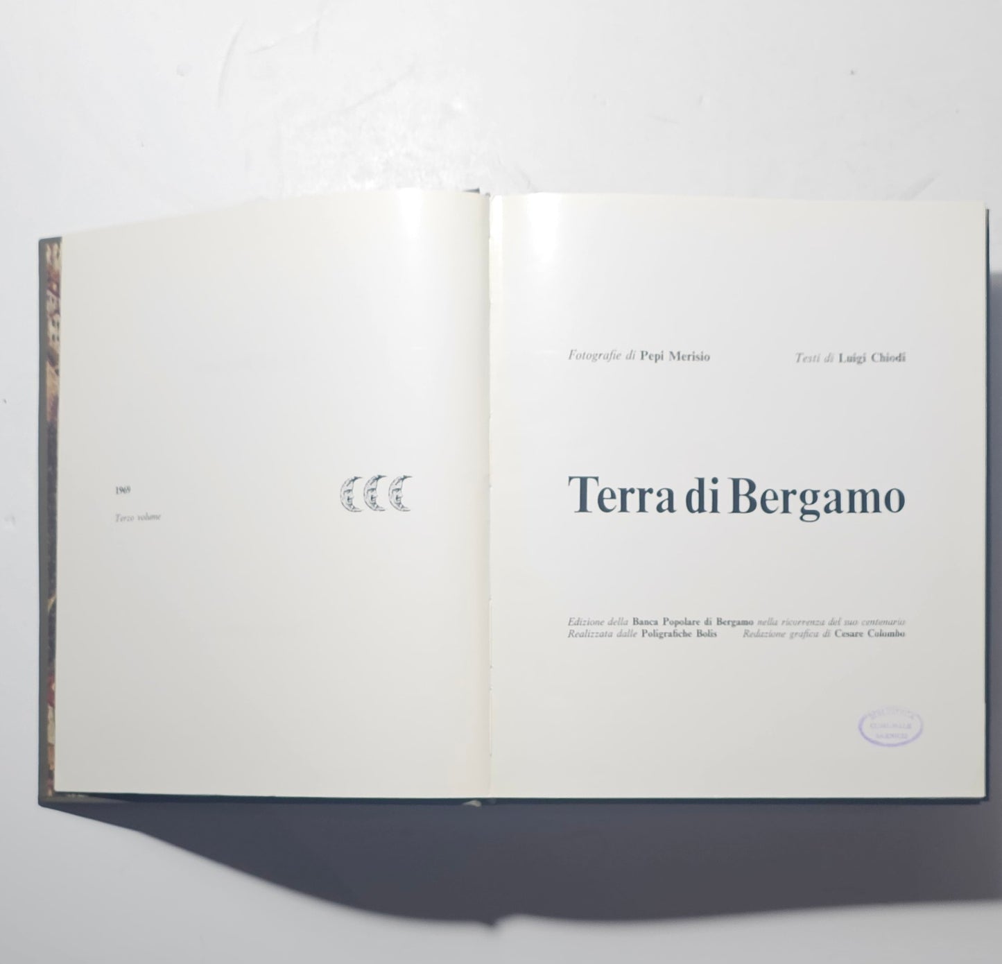 Frontespizio del volume Terra di Bergamo edizione Banca Popolare di Bergamo iolibrocarmine