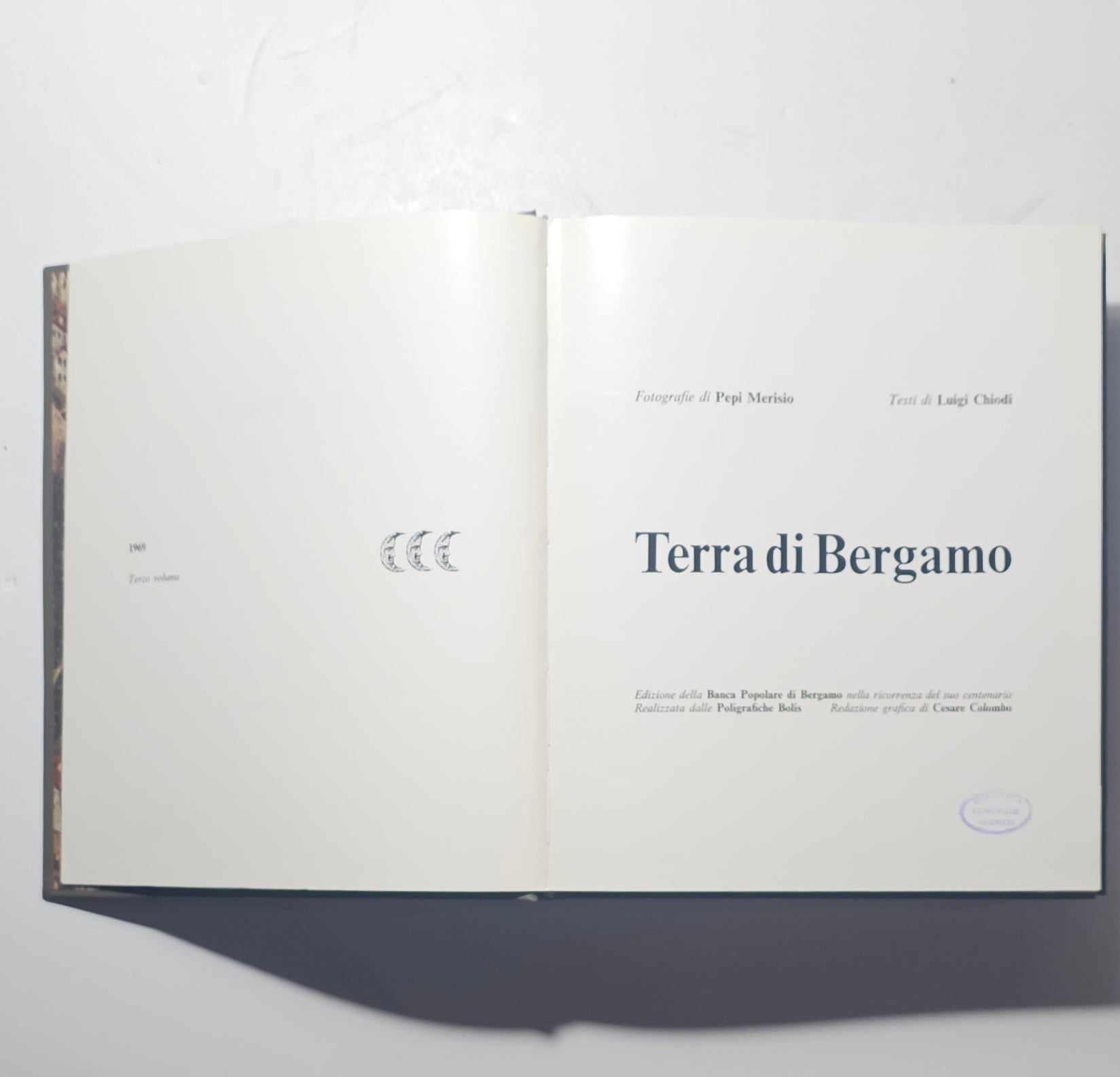 Frontespizio del volume Terra di Bergamo edizione Banca Popolare di Bergamo iolibrocarmine