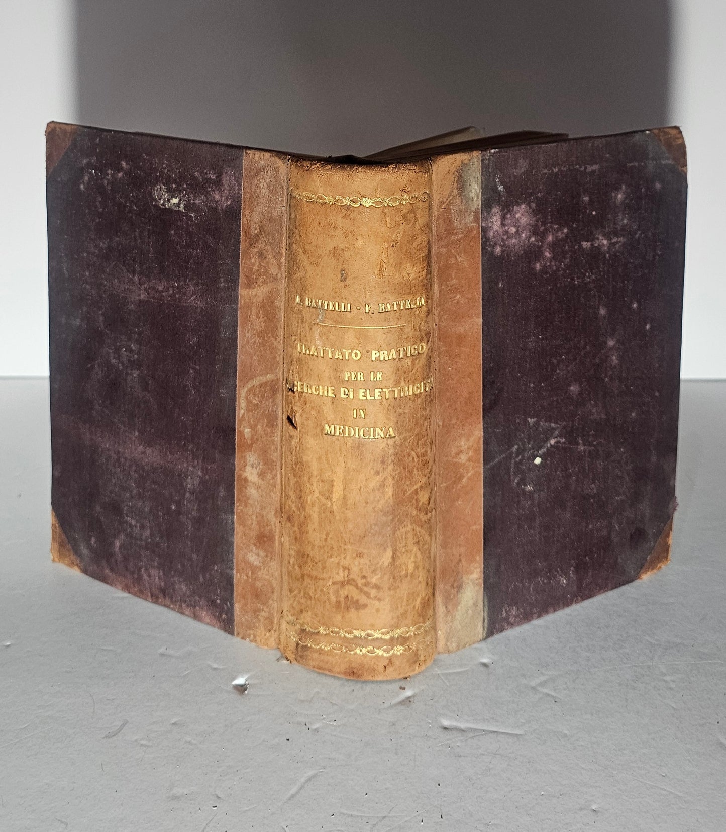 Copertina con danni libro antico Battelli 