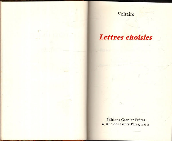 LETTRES CHOISIES - VOLTAIRE