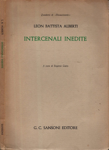 INTERCENALI INEDITE - LEON BATTISTA ALBERTI