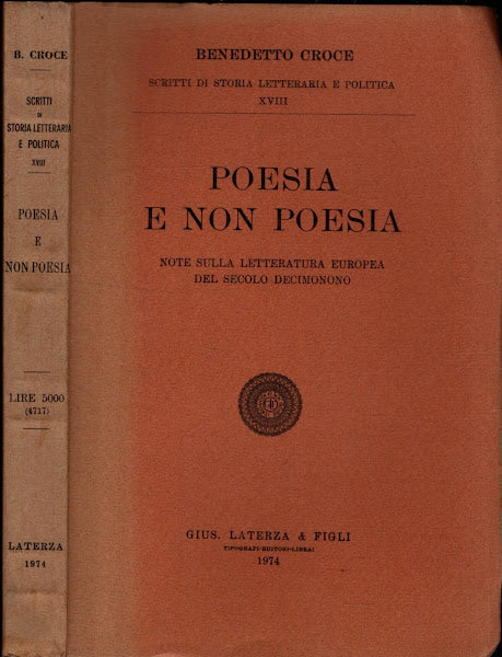 POESIA E NON POESIA NOTE SULLA LETTERATURA EUROPEA DEL SECOLO DECIMONONO