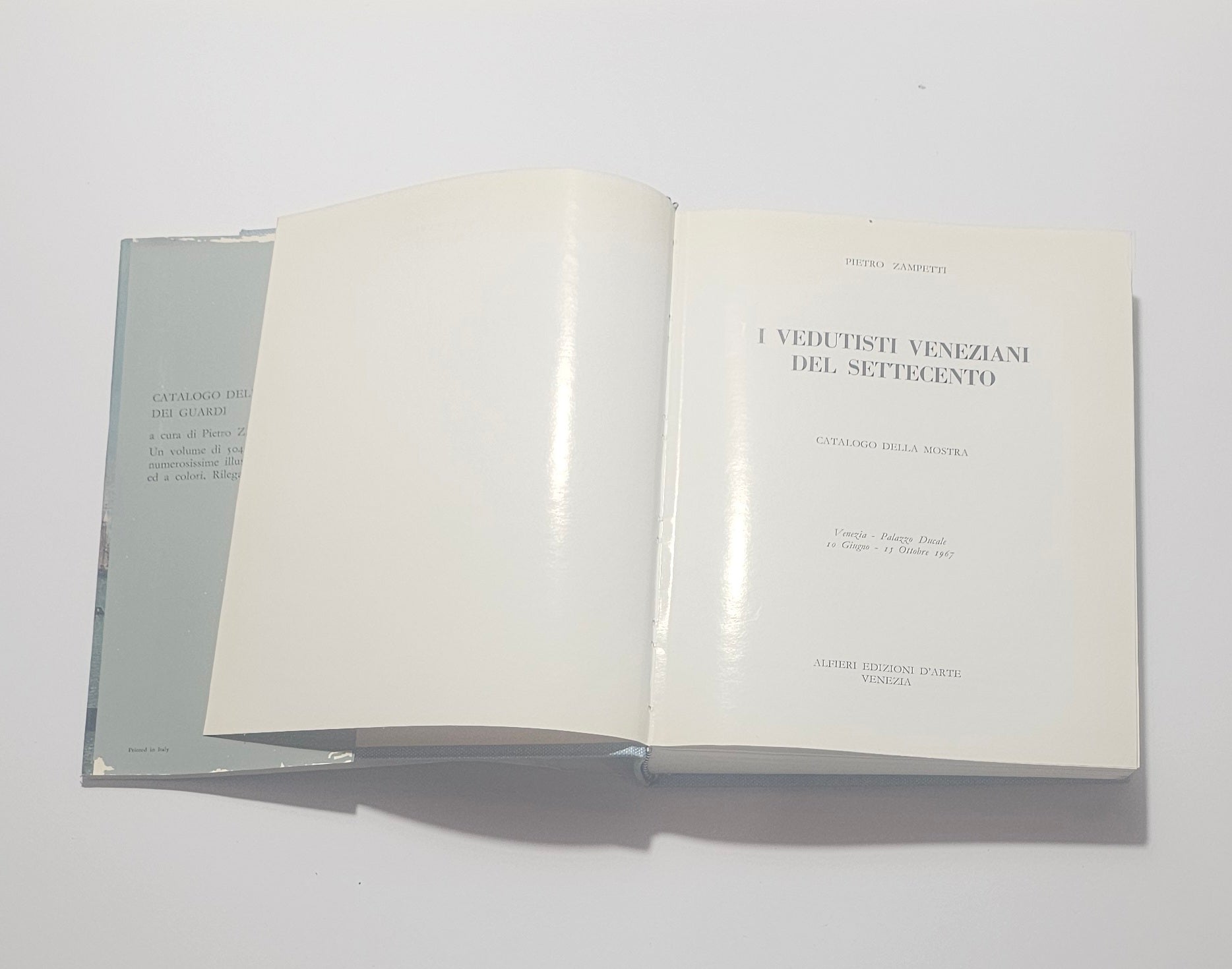 Frontespizio catalogo mostra Venezia 1967 vedutismo veneziano io libro carmine
