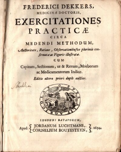 EXERCITATIONES CRITICAE CIRCA MEDENDI METHODUM - 1694 - IOLIBROCARMINE